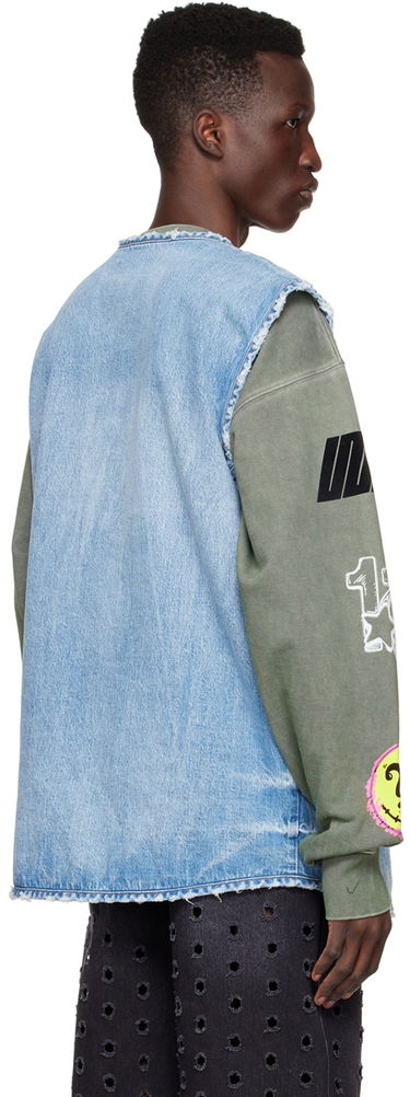 Vest We11done We11done Sleeveless Denim Vest Blå | WD-DV1-22-331-M-BL, 2