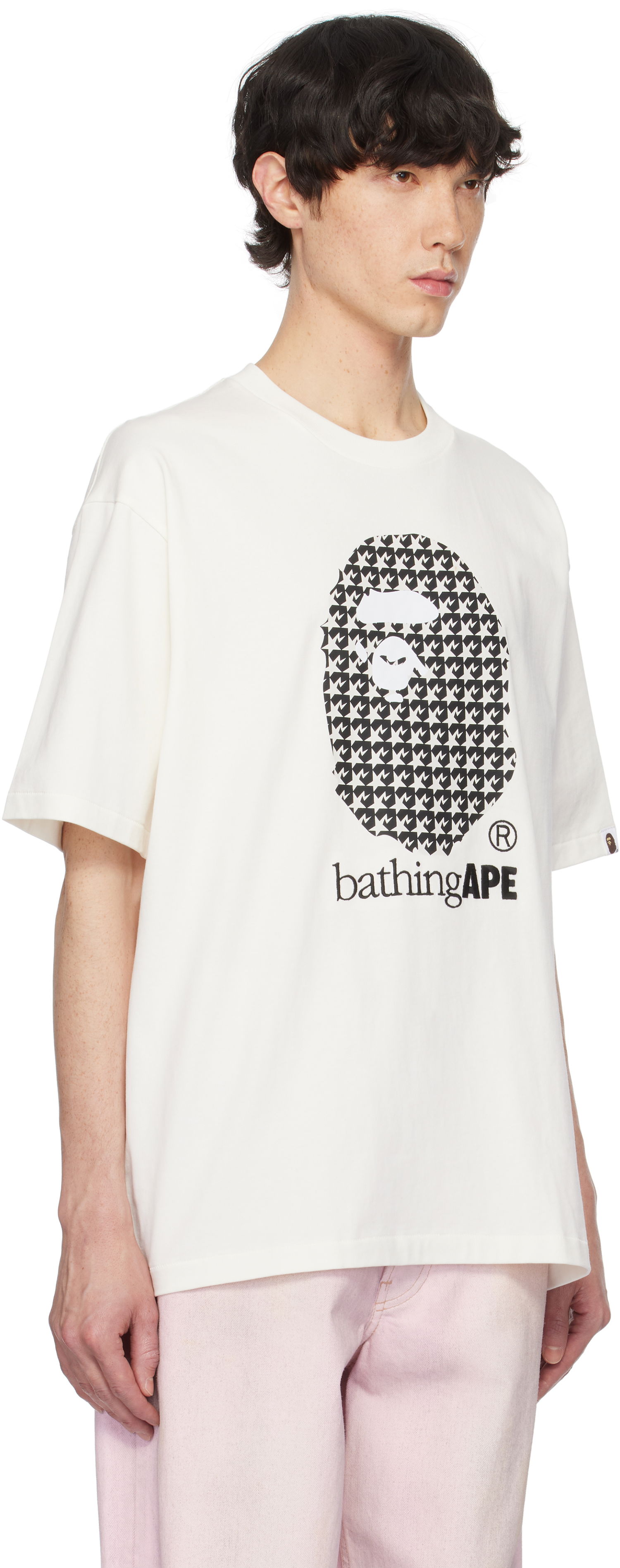 T-shirt BAPE Houndstooth Graphic T-Shirt Hvid | 001TEK801329M, 1