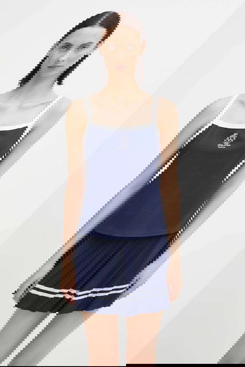 Tanktop Sporty & Rich Crown Tennis Pique Tank Mørkeblå | TO079621304BL107, 0