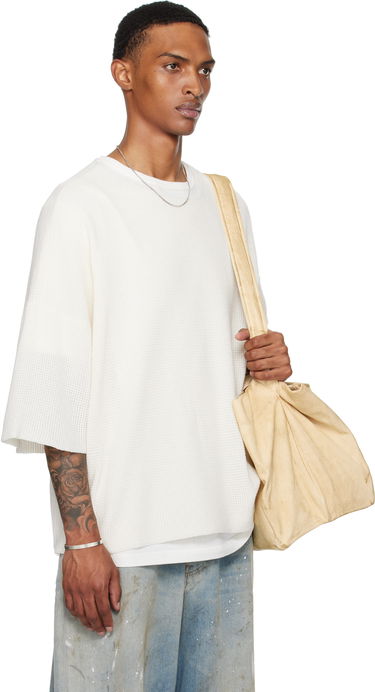 T-shirt Fear of God Fear of God ESSENTIALS Waffle Short Sleeve T-Shirt Hvid | 192SP256154F, 1