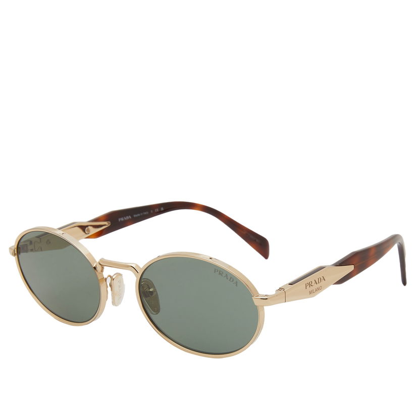 Solbriller Prada Round Sunglasses with Dark Green Lenses Brun | 0PR-65ZS-ZVN70L55