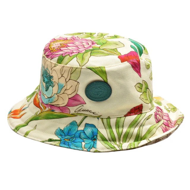 Hat Gucci GG Supreme Reversible Bucket Hat Floral Multi / Beige Flerfarvet | 697361 3HAKP 9066