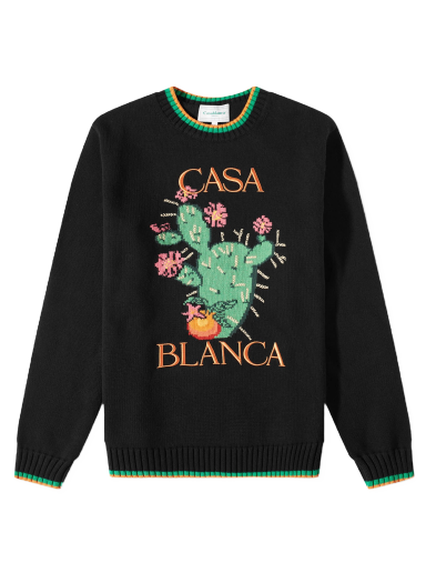 Sweater Casablanca Cactus Intarsia Crew Knit Sort | MS23-KW-378-01
