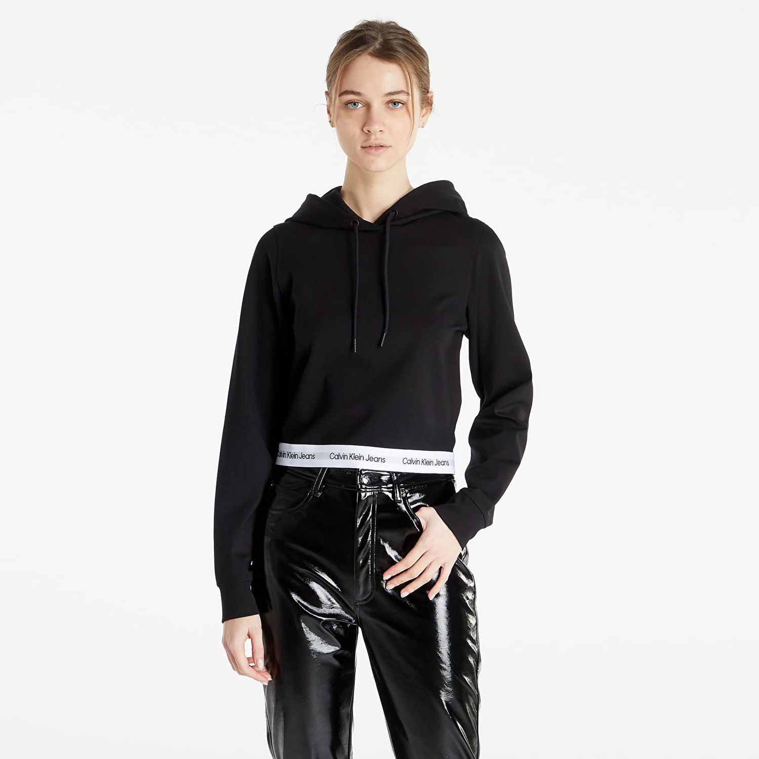 Sweatshirt CALVIN KLEIN Contrast Tape Milano Hoodie Sort | J20J218860 BEH, 0