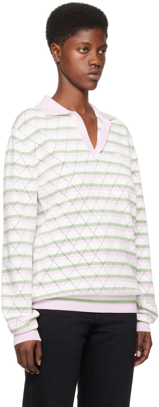 Sweater We11done We11done Striped Knit Polo Shirt Flerfarvet | WD-KT0-24-639-U-LP, 1