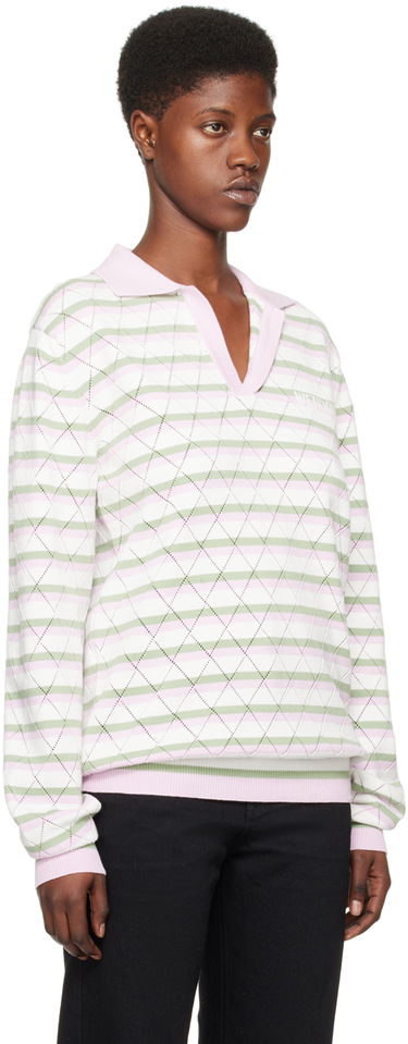 Sweater We11done We11done Striped Knit Polo Shirt Flerfarvet | WD-KT0-24-639-U-LP, 1