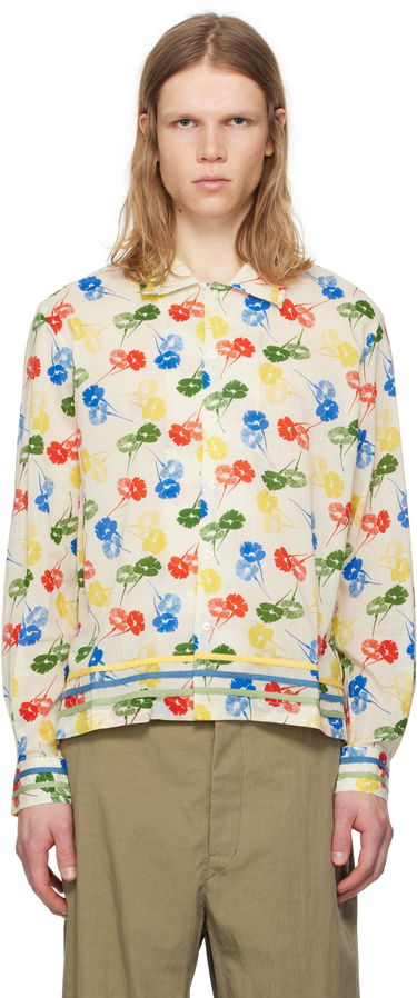 Skjorte Bode Bode Flower Stamp Long Sleeve Shirt Flerfarvet | MRS25SH011, 0