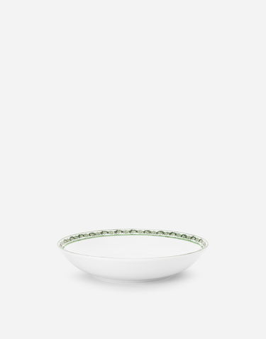 Home decor Dolce & Gabbana Set of 2 Porcelain Soup Plates With Green Floral Print Grøn | TC0S05TCALIUV028, 1