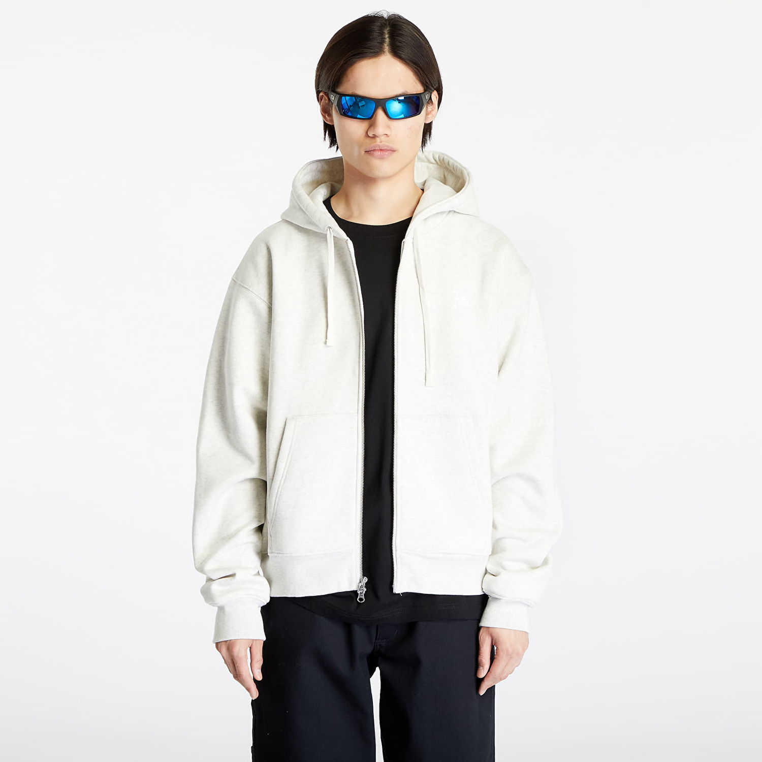 Sweatshirt Patta Basic Waffle Zip Hoodie Grå | POC-BC23-WAFFLE-ZHS-001, 0
