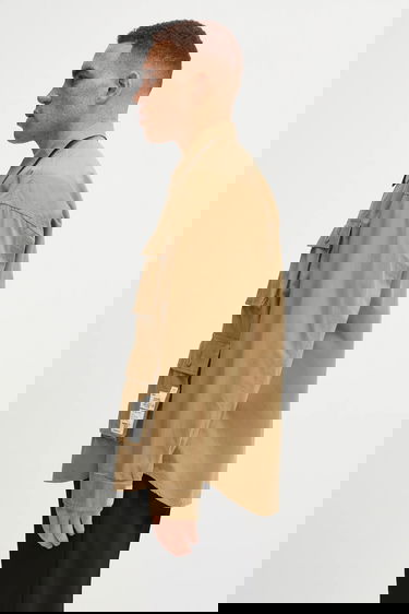 Skjorte Neighborhood NEIGHBORHOOD Utility Long Sleeve Shirt with Classic Collar, Regular Fit, Cotton Beige | 252AQNH.SHM04, 1