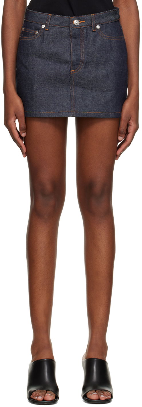 Nederdel A.P.C. Denim Mini Skirt Blå | CODBS-F06093