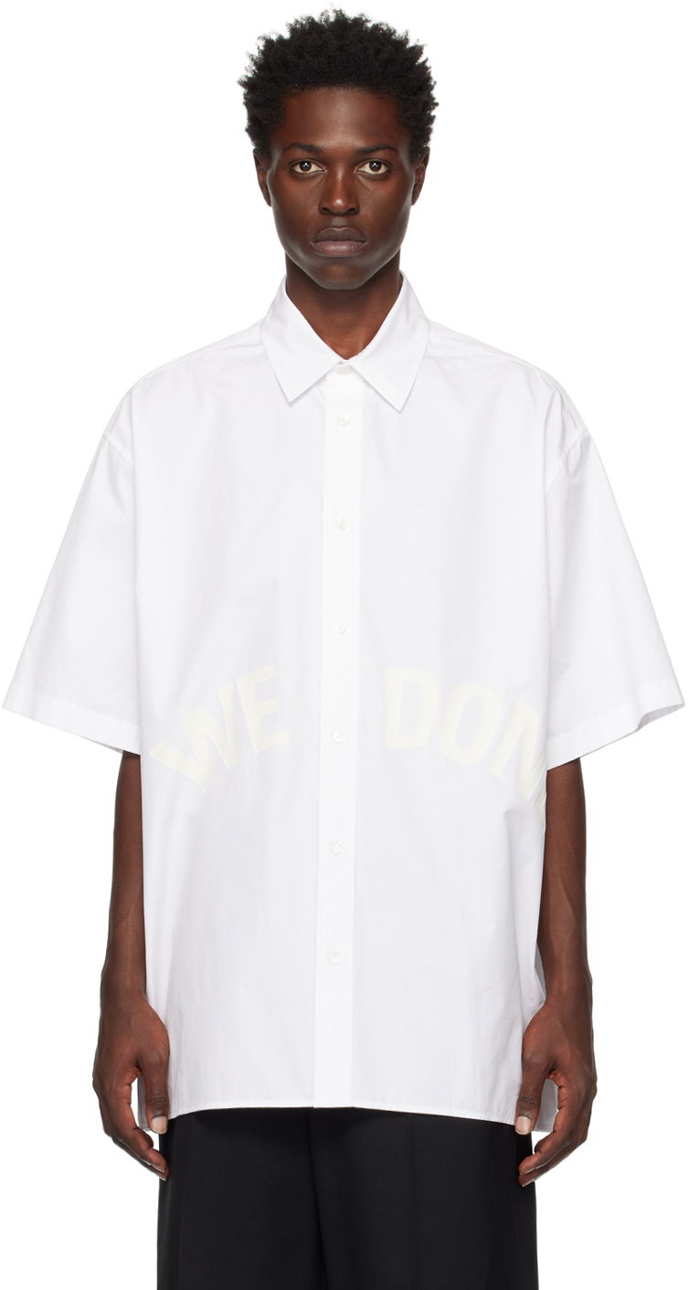 Skjorte We11done We11done Printed Shirt Hvid | WD-SH3-22-214-U-WH