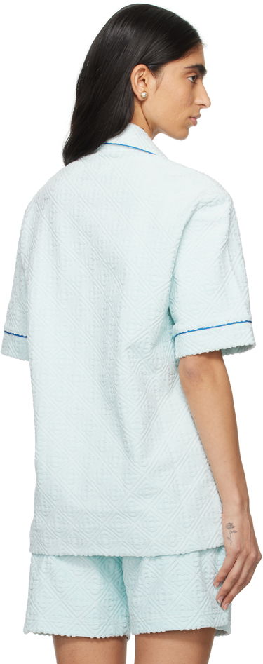 Skjorte Casablanca Monogram Towelling Relaxed Fit Shirt Blå | U-MPS25-SH-085-01, 2