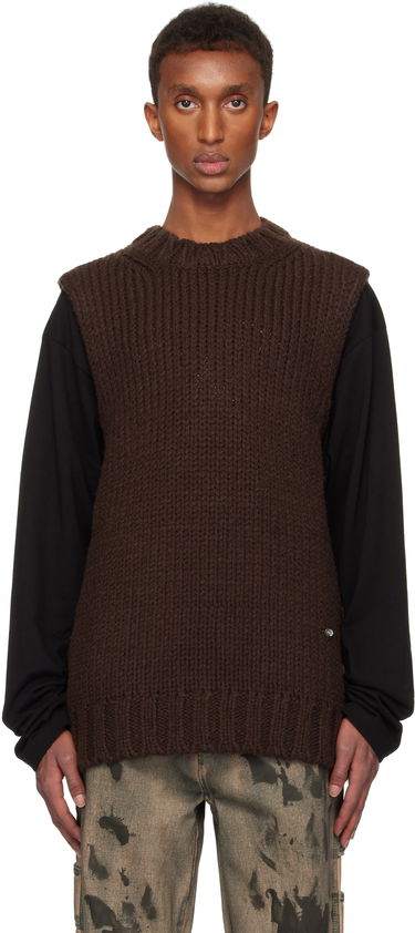 Sweater We11done We11done Sleeveless Knit Sweater Brun | WD-KT3-24-667-U-BR, 0