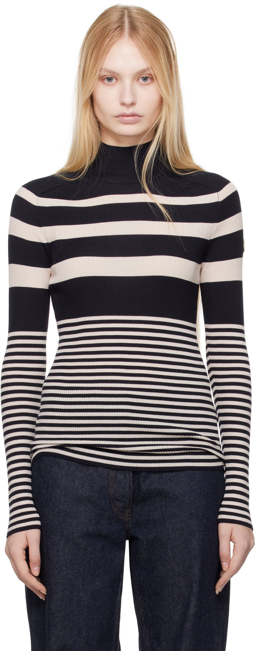 Sweater Moncler Moncler Striped Wool Turtleneck Flerfarvet | K10939F00002M1180