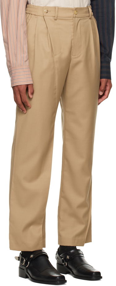 Bukser Feng Chen Wang Feng Chen Wang Pleated Trousers Beige | FMF14TR28, 1