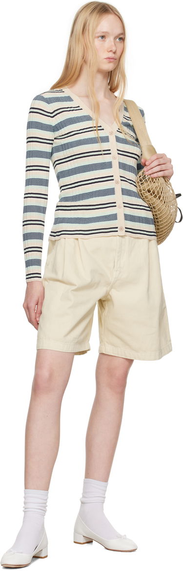 Shorts MAISON KITSUNÉ Maison Kitsuné Pleated Bermuda Denim Shorts Gul | OW01114WD4012, 3
