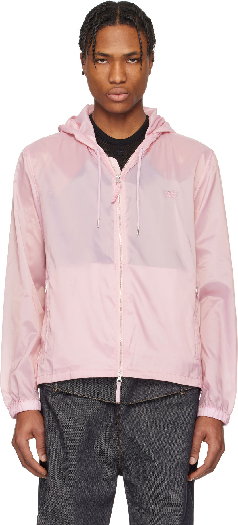 Vindjakke Courrèges Courrèges Hooded Windbreaker Jacket Lyserød | 125CMA198NY0043