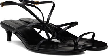 Tilbehør Khaite KHAITE Loop Kitten Heel Sandals Sort | F3076-920, 3