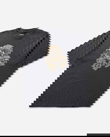 T-shirt KAPITAL Jersey Crew T-Shirt Peckish Rain Skull Sort | K2506SC233 BLACK, 1