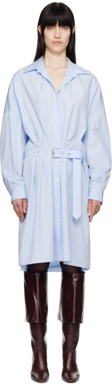 Kjole Dries Van Noten Dries Van Noten Belted Shirt Midi Dress Blå | 251-011002-1466, 0