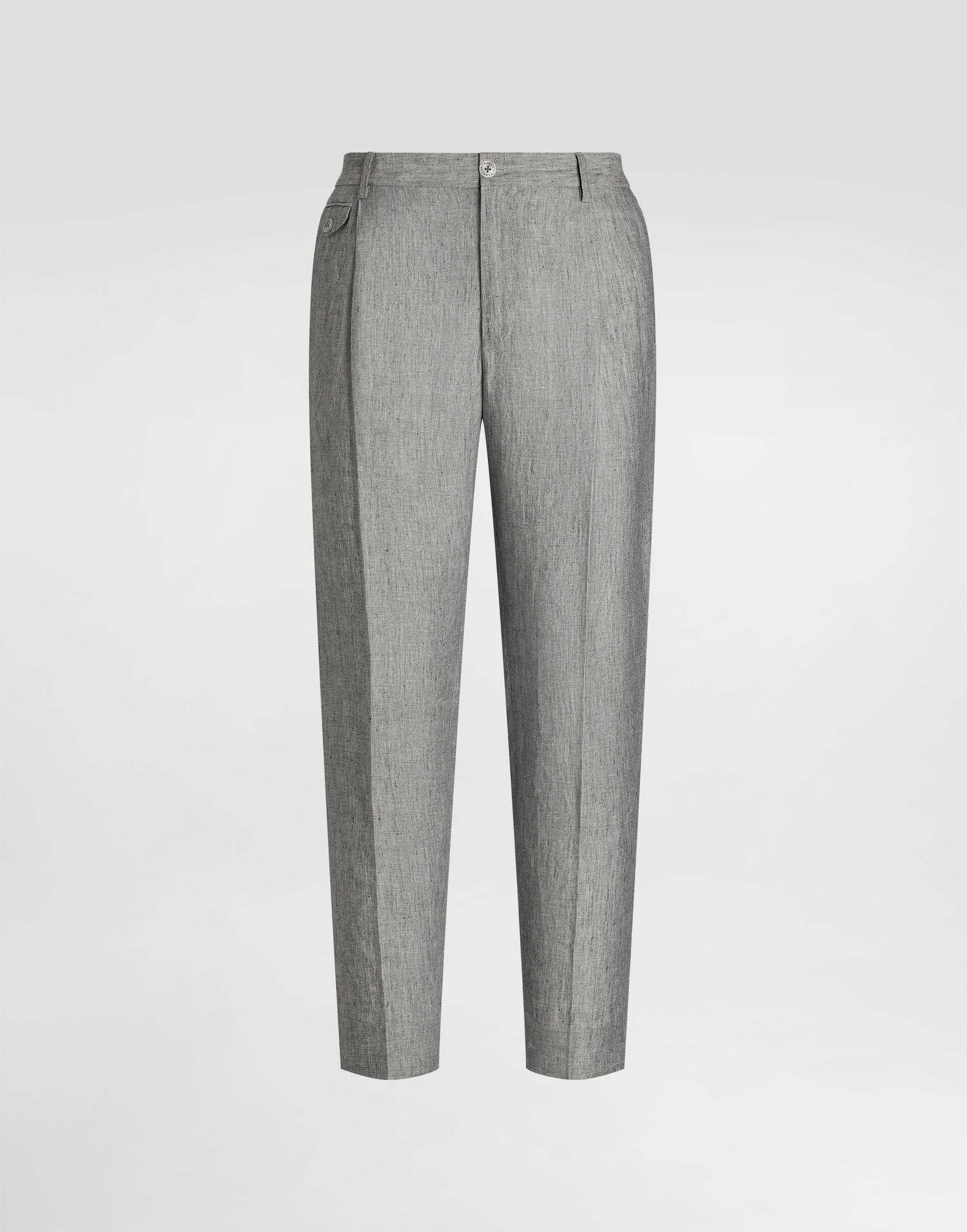 Bukser Dolce & Gabbana Dolce & Gabbana Washed Linen Canvas Cropped Trousers Grå | GV4EETFU4MFS8290, 0
