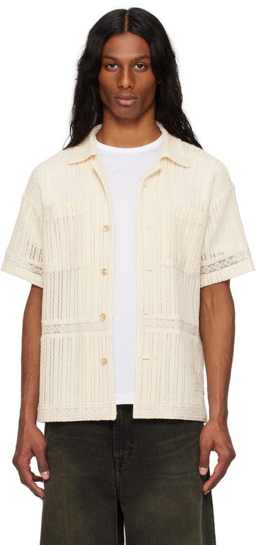 Skjorte Andersson Bell Andersson Bell Jacquard Stripe Short Sleeve Shirt Beige | atb1279m, 0