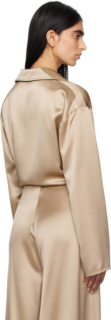Skjorte Nanushka Nanushka Mencia Satin Blouse Beige | NW25RSTP02272, 2