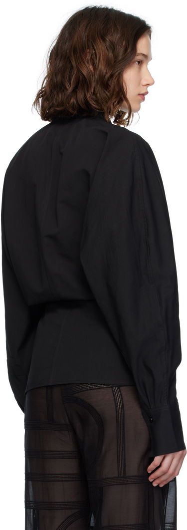 Skjorte TOTEME TOTEME Wrap Blouse Sort | 253-WRT0543-FB0425, 2