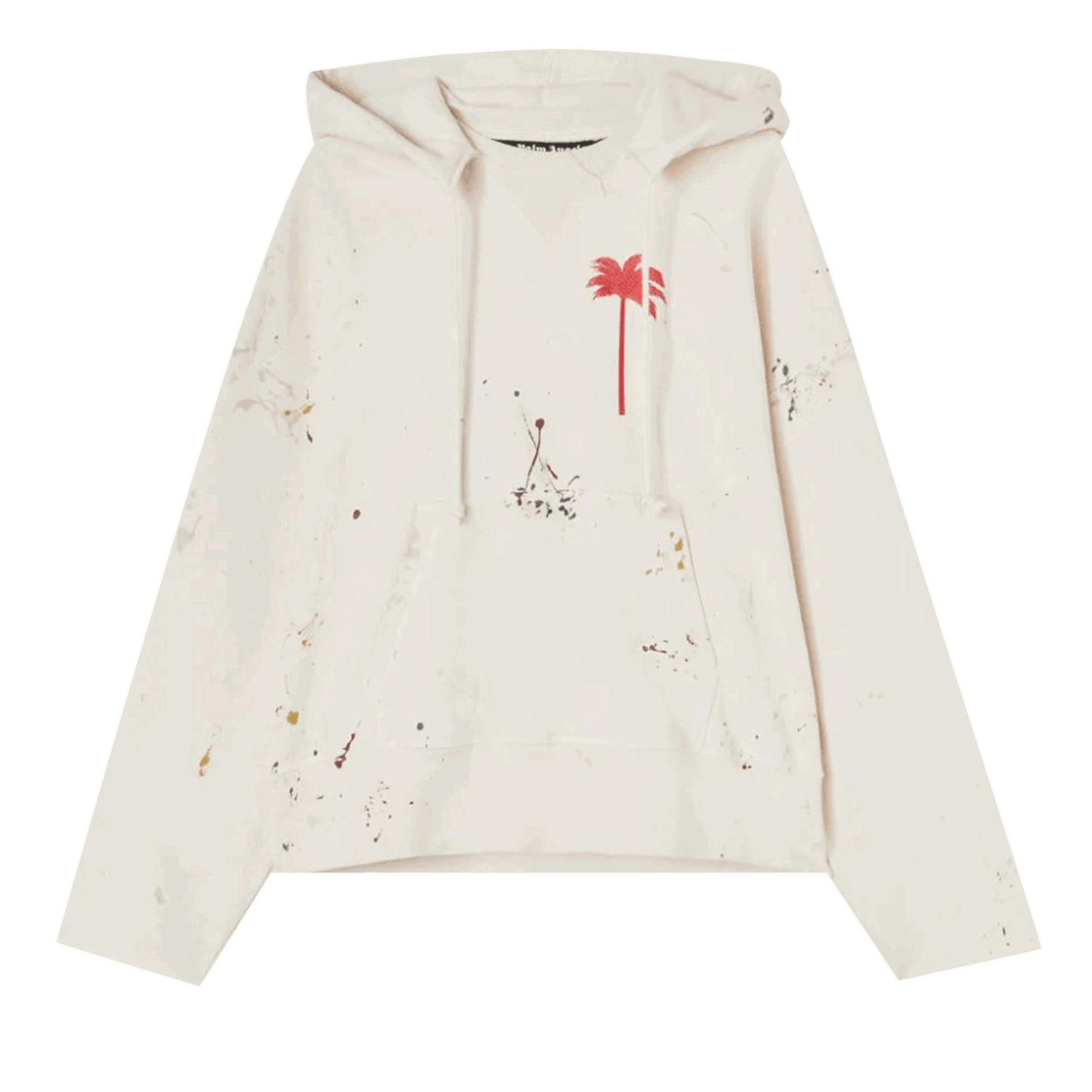 Sweatshirt Palm Angels PxP Painted Raw Cut Hoodie Hvid | PMBB104S22FLE0010325, 0