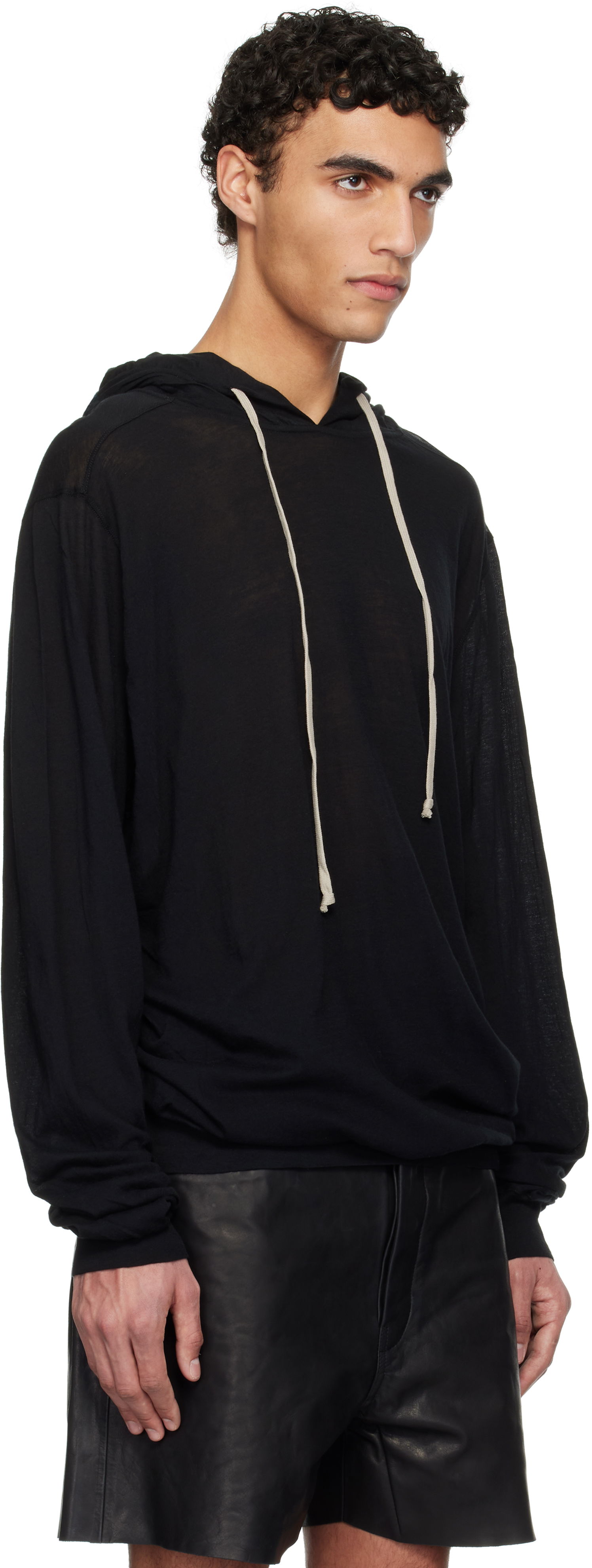 Sweatshirt Rick Owens Rick Owens Hollywood Unstable Cotton Hoodie Sort | RU01E5282 UC, 1