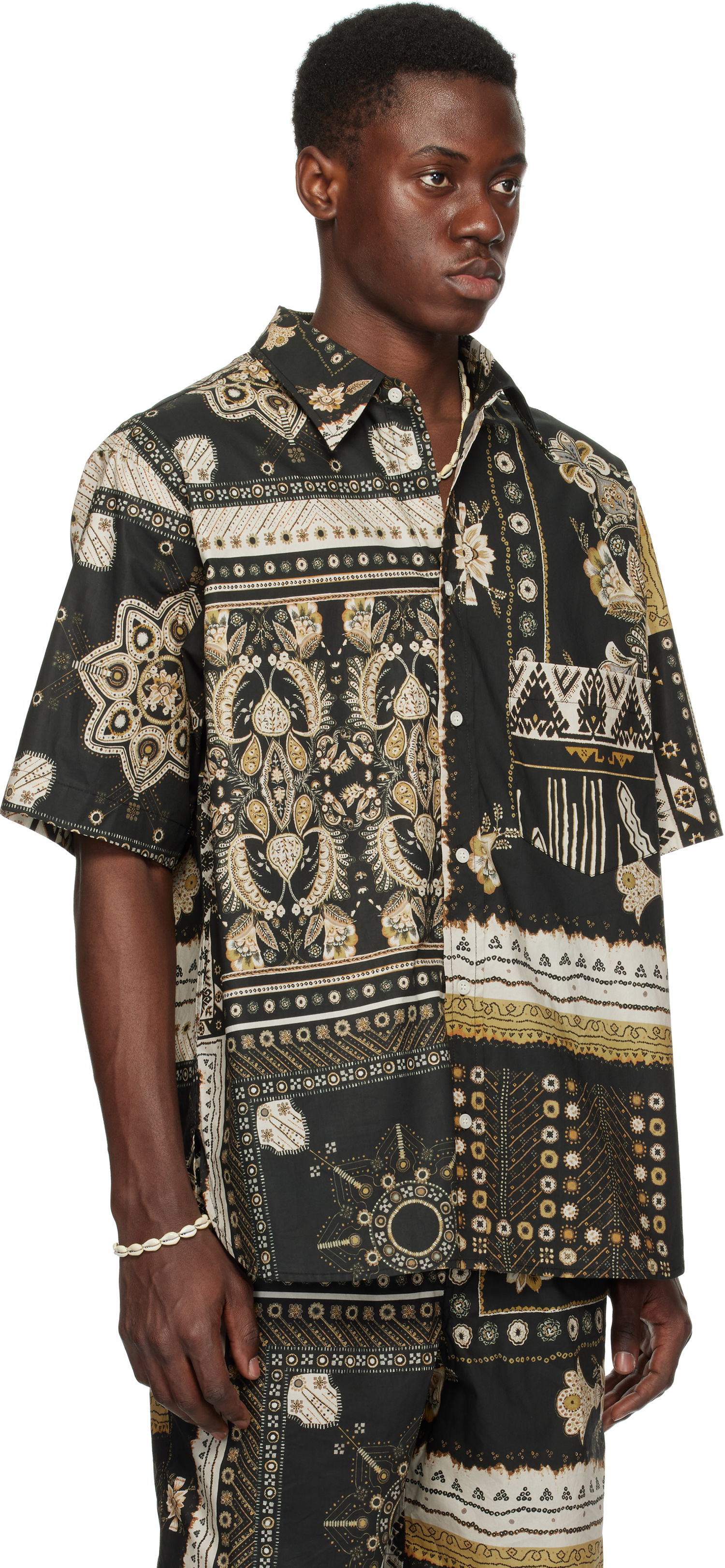 Skjorte ISABEL MARANT Isabel Marant Garlonn Patchwork Print Shirt Sort | 25PCH0216HA-C1I09H, 1
