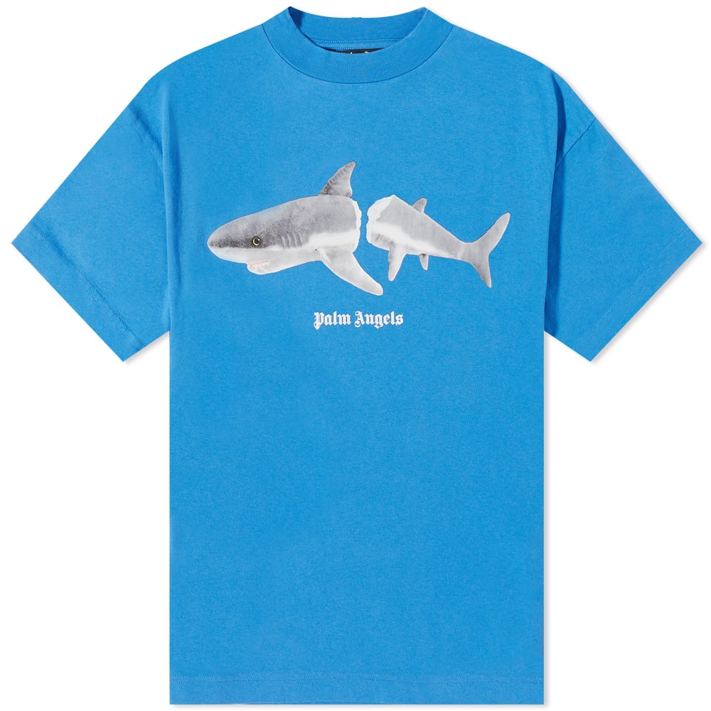 T-shirt Palm Angels Shark Tee Blå | PMAA001S22JER0114501, 0