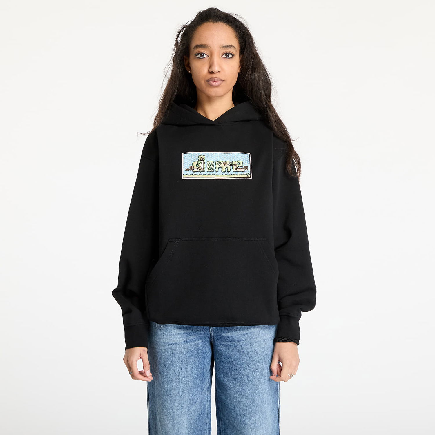 Sweatshirt Dime DIME World Hoodie Sort | DIMEHO2445BLK, 1