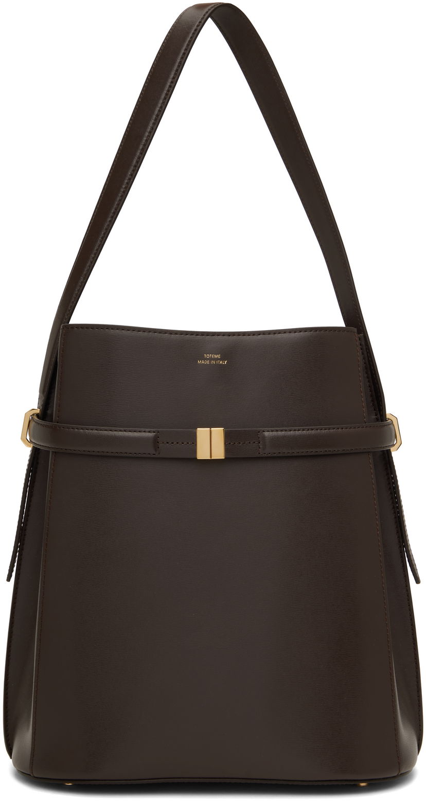 Håndtaske TOTEME TOTEME Leather Bucket Bag with Belt Brun | 244-WAL0048-LE0025