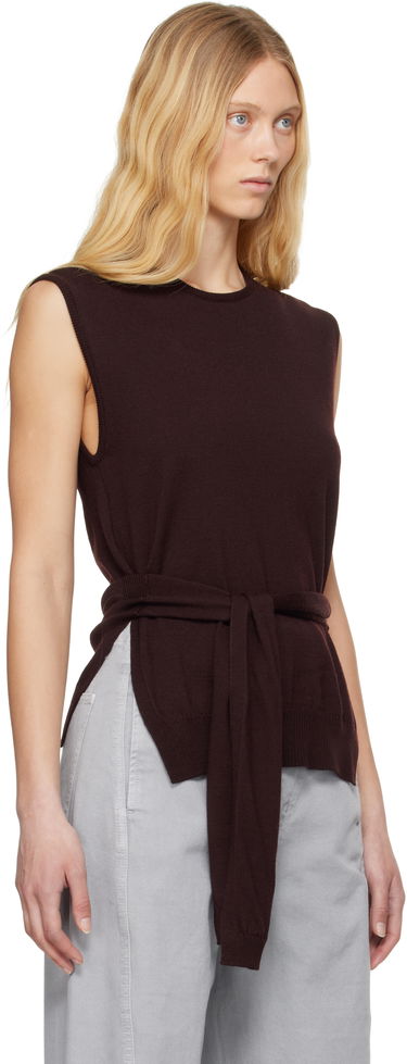 Sweater LEMAIRE Lemaire Trompe L'oeil Sleeveless Tie-Waist Sweater Sort | TO1323 LK087, 4
