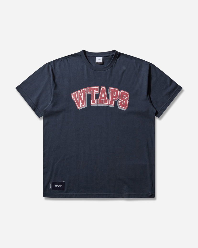 T-shirt WTAPS HG Collegiate Print T-Shirt Mørkeblå | 251ATDT-STM07S NAVY