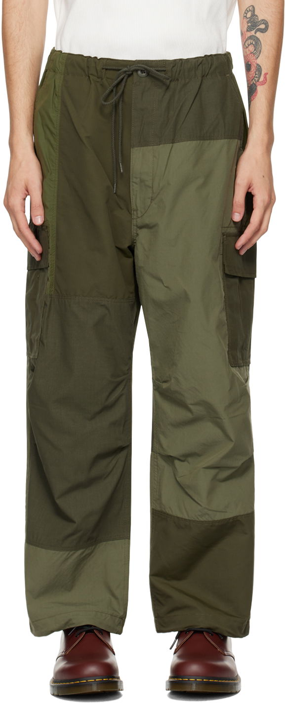 Cargo bukser Comme des Garçons Homme Green Patchwork Cargo Pants Grøn | HN-P010-051, 0