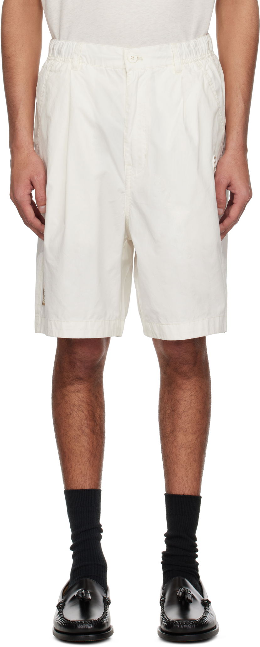 Shorts AAPE by A Bathing Ape AAPE by A Bathing Ape 'AAPE Now' Woven Shorts Hvid | AAPSPMB670XXNIVX