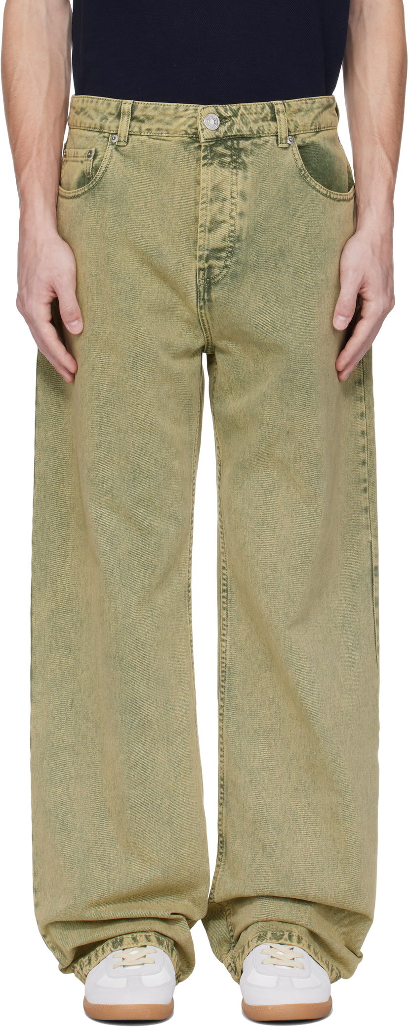 Jeans AMI AMI Paris Large Fit Jeans Gul | HTR450.DE0064