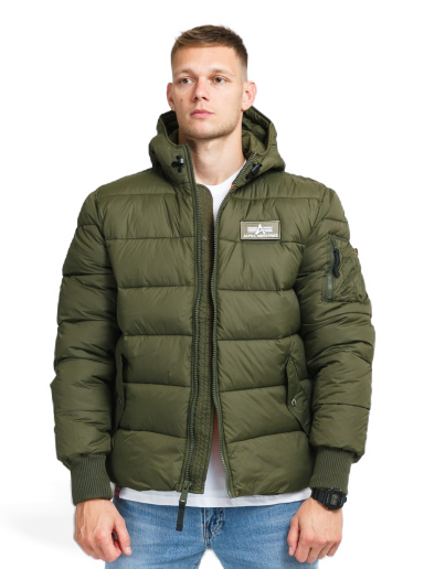 Puffer jakke Alpha Industries Hooded Puffer Alpha FD Grøn | 118113 257