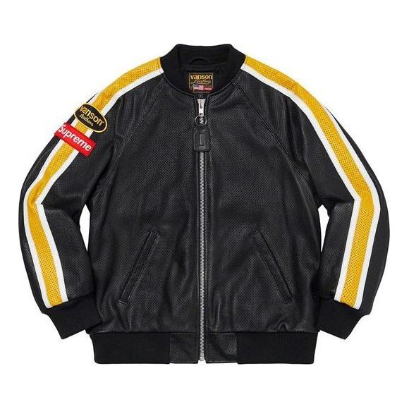 Bomberjakke Supreme Perforated Bomber Jacket Sort | SUP-SS20-211