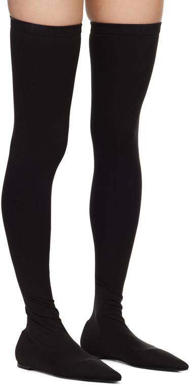 Sneakers og sko Dolce & Gabbana Stretch Jersey Thigh-High Flats Sort | CU1115 AV590, 3