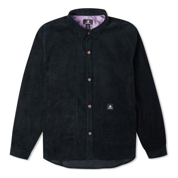 Skjorte Converse Corduroy Button Shirt Sort | 10024006-A01