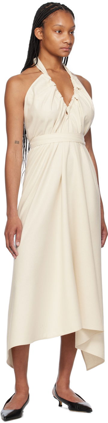 Kjole Baserange Baserange Node Halter Neck Maxi Dress Beige | DRNO-WS-SU24, 3