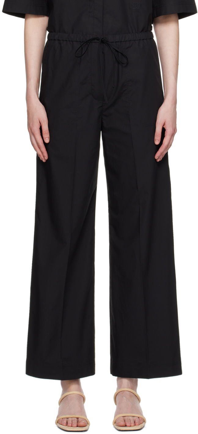 Bukser TOTEME TOTEME Drawstring Wide Leg Trousers Sort | 243-WRB1709-FB0217