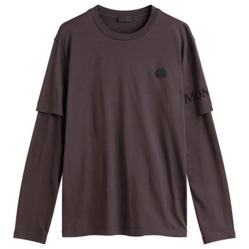 T-shirt Moncler Double Layer Long Sleeve T-Shirt, Size Large, by Moncler Brun | 8D000-08-89AYW-250