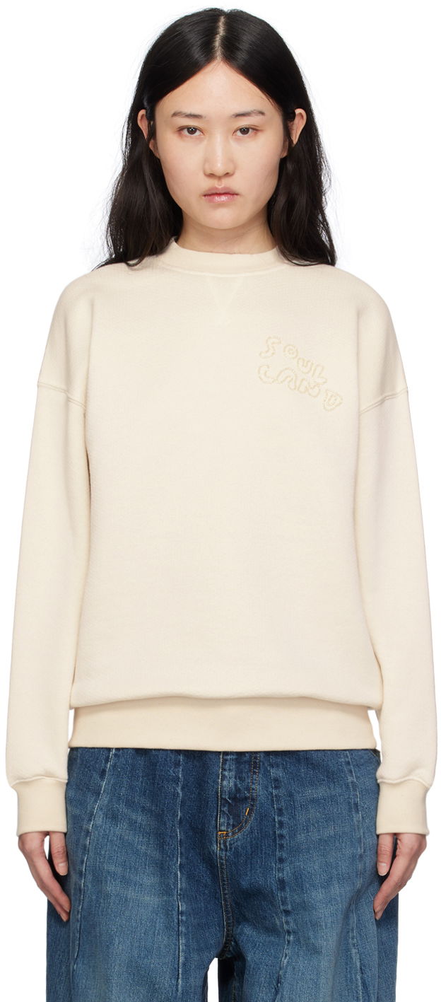 Sweatshirt Soulland Koda Embroidered Sweatshirt Hvid | 41117-1263