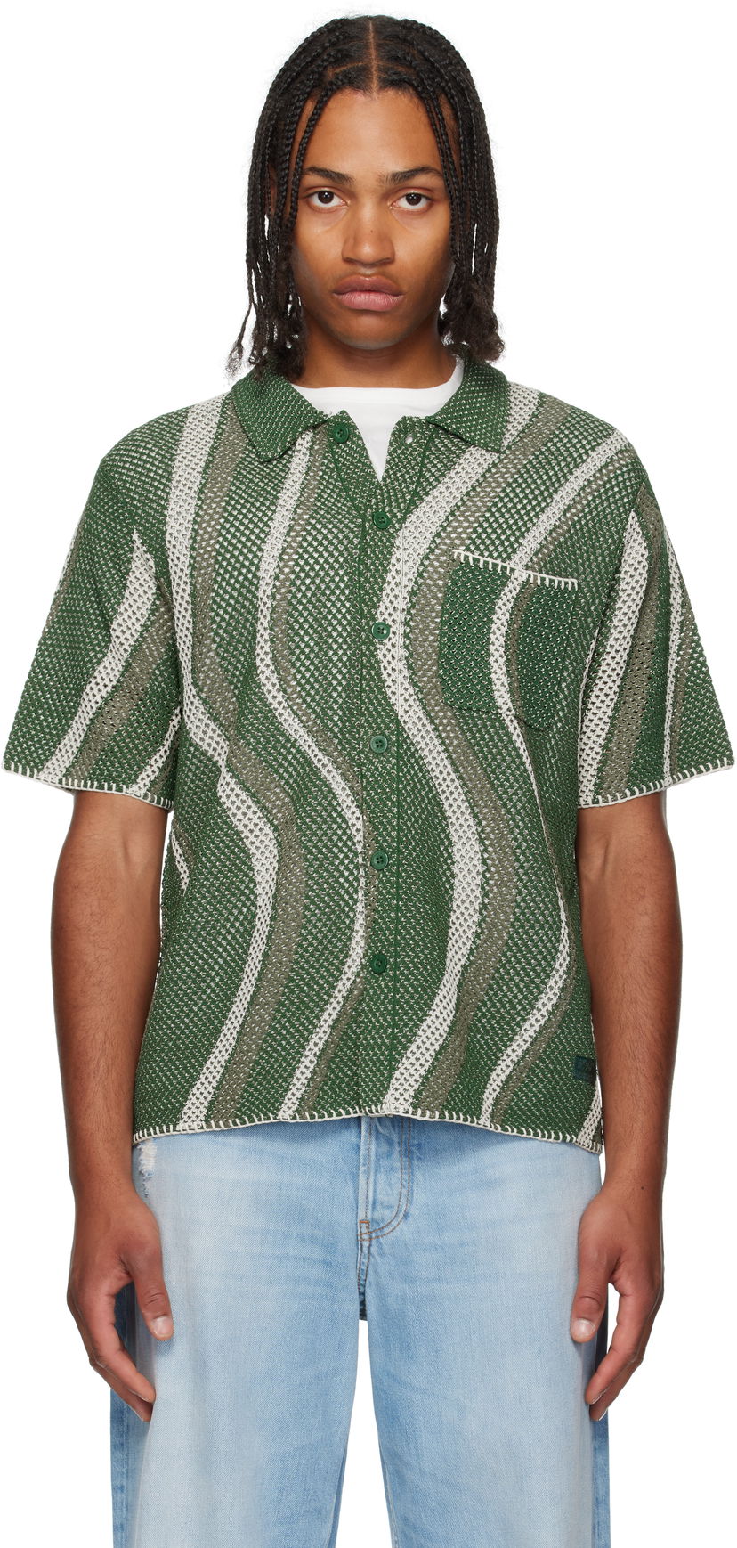 Skjorte Dime Dime Soleil Button Up Knit Shirt Grøn | DIMESU257GRN