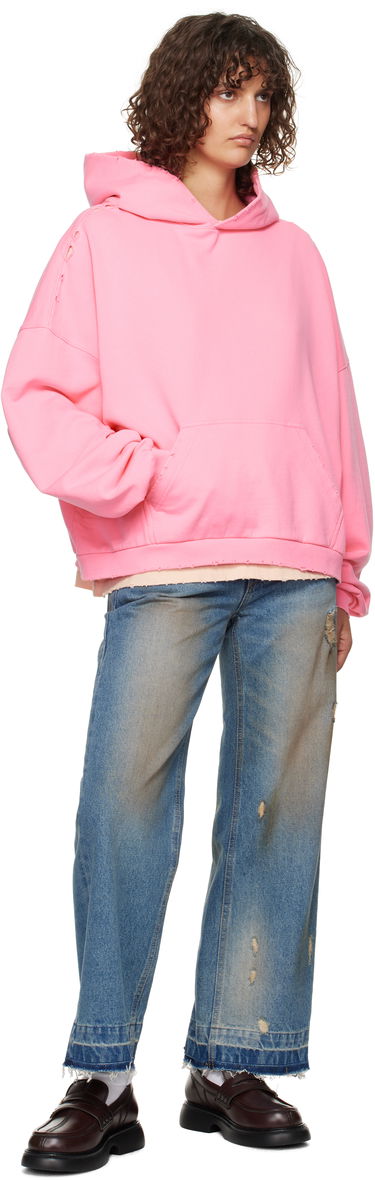 Sweatshirt We11done Monster Pony Distressed Hoodie Lyserød | WD-TH3-24-828-U-PK, 3